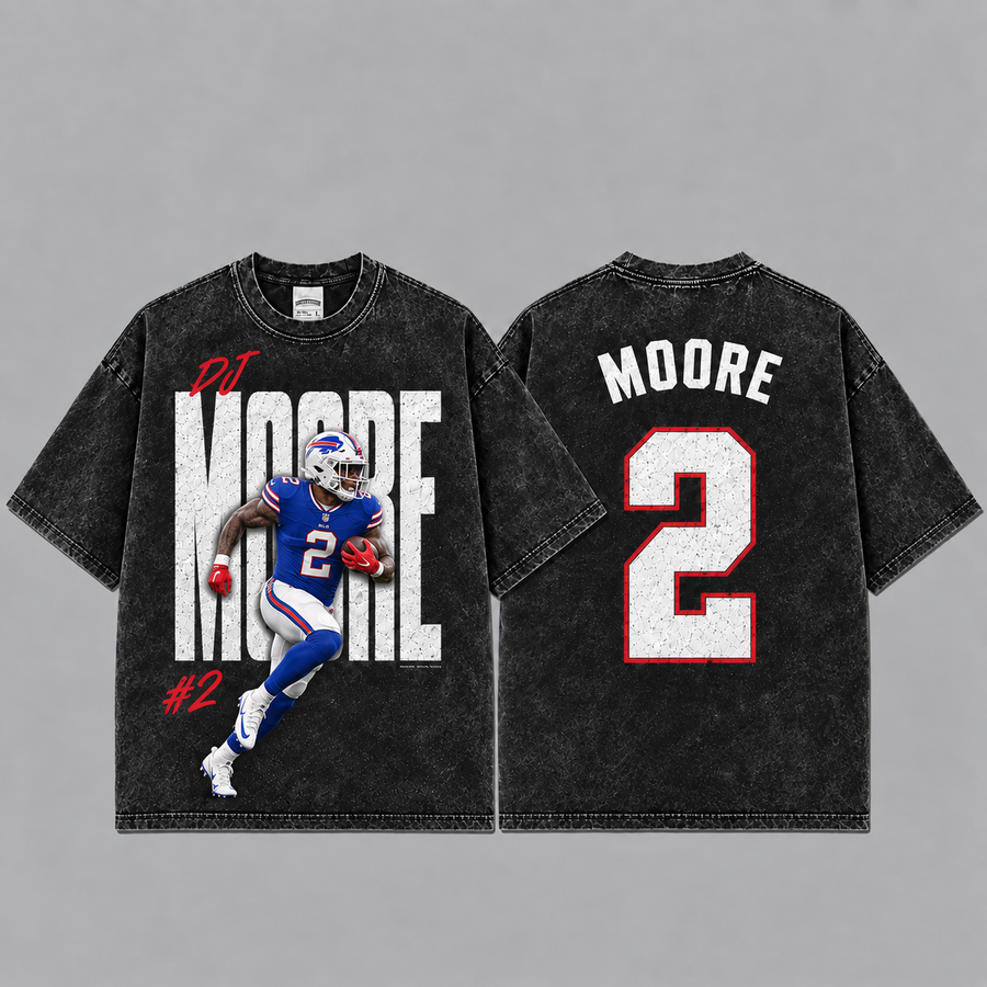 Dj Moore 2 Vintage Washed T-Shirt, Game Day Shirt, Game Day Fan Gift Unisex Game Day Gift, Merch Outfit, Fan Gift, Football Gift, Retro Football Merch, Men’s Football Jersey, Women’s Football Jersey, Sunday Football Shirt