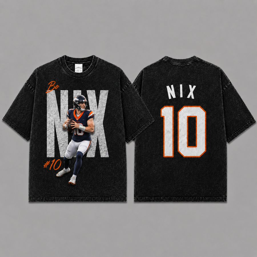 Bo Nix 10 Vintage Washed T-Shirt, Bears Graphic Tee, Game Day Shirt, Game Day Fan Gift Unisex Game Day Gift, Merch Outfit, Fan Gift, Football Gift, Retro Football Merch, Men’s Football Jersey, Women’s Football Jersey, Sunday Football Shirt