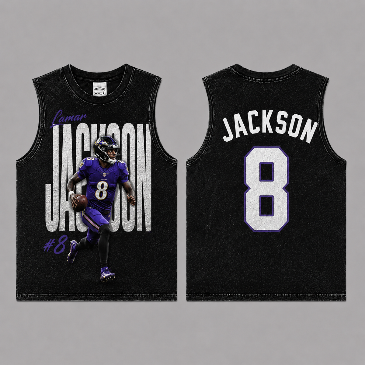 Lamar Jackson 08 Vintage Washed T-Shirt, Football Graphic Tee, Baltimore Ravens Game Day Shirt, NFL Fan Gift, Vintage Washed Shirt, Washed Graphic Tee, Acid Wash T-Shirt, Game Day Shirt, Football Fan Gift