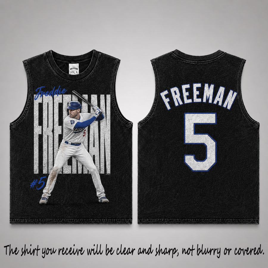 Freddie Freeman 05 Vintage Washed Tank Top, Baseball Graphic Sleeveless Shirt, Los Angeles Dodgers Game Day Tank, NFL Fan Gift, Vintage Washed Sleeveless Tee, Acid Wash Tank Top, Game Day Sleeveless Shirt, Baseball Fan Gift