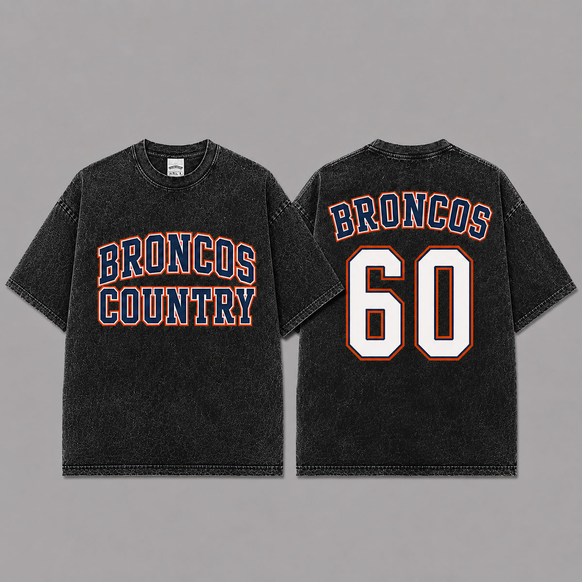 Broncos Country 60 Vintage Washed T-Shirt, Football Graphic Tee, Denver Broncos Game Day Shirt, NFL Fan Gift, Vintage Washed Shirt, Washed Graphic Tee, Acid Wash T-Shirt, Game Day Shirt, Football Fan Gift
