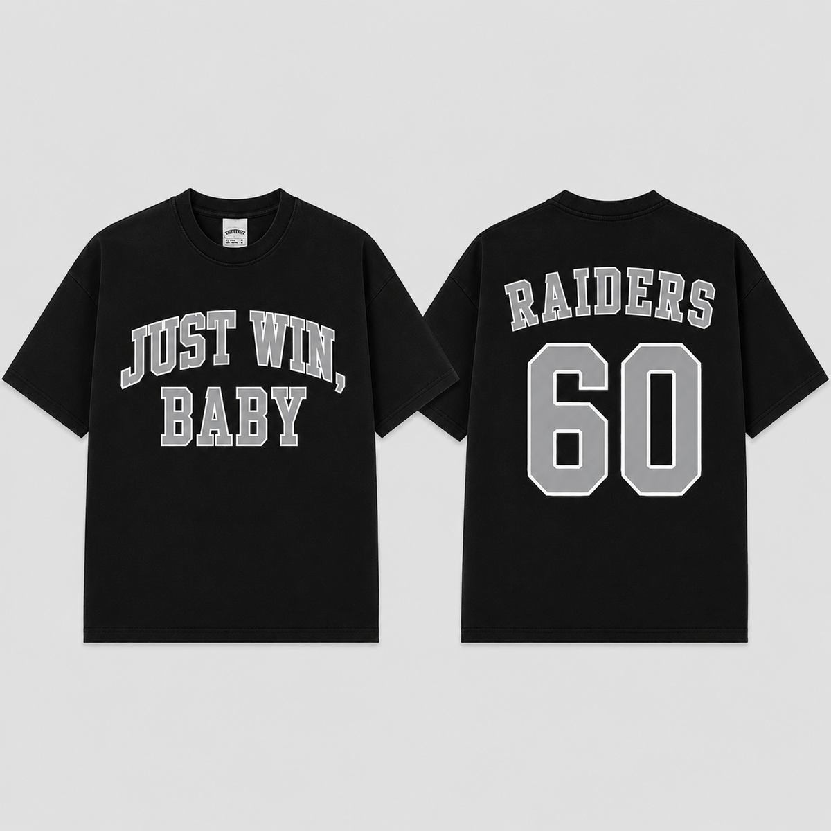 Just win, baby 1960 Vintage Washed T-Shirt, Football Graphic Tee, Las Vegas Raiders Game Day Shirt, NFL Fan Gift, Vintage Washed Shirt, Washed Graphic Tee, Acid Wash T-Shirt, Game Day Shirt, Football Fan Gift