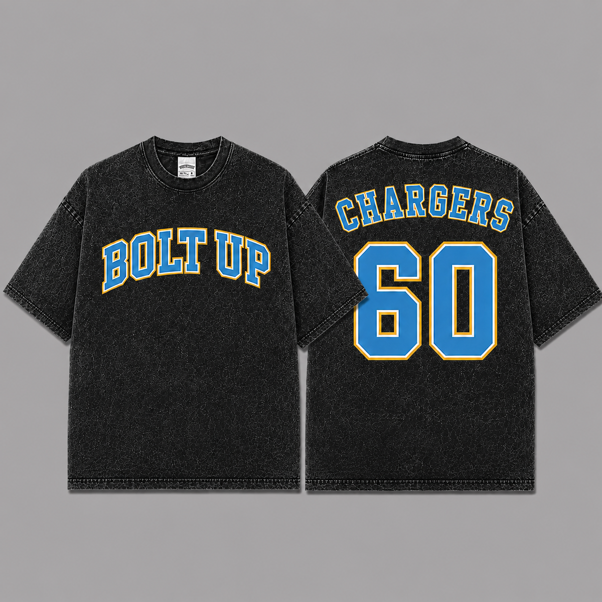 Bolt Up 1960 Vintage Washed T-Shirt, Football Graphic Tee, Los Angeles Chargers Game Day Shirt, NFL Fan Gift, Vintage Washed Shirt, Washed Graphic Tee, Acid Wash T-Shirt, Game Day Shirt, Football Fan Gift