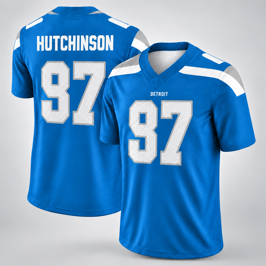 Aidan Hutchinson 97 All Over Print 3D Vintage Jersey, Game Day Shirt, Game Day Fan Gift Unisex Game Day Gift, Merch Outfit, Fan Gift, Football Gift, Retro Football Merch, Men’s Football Jersey, Women’s Football Jersey, Sunday Football Shirt