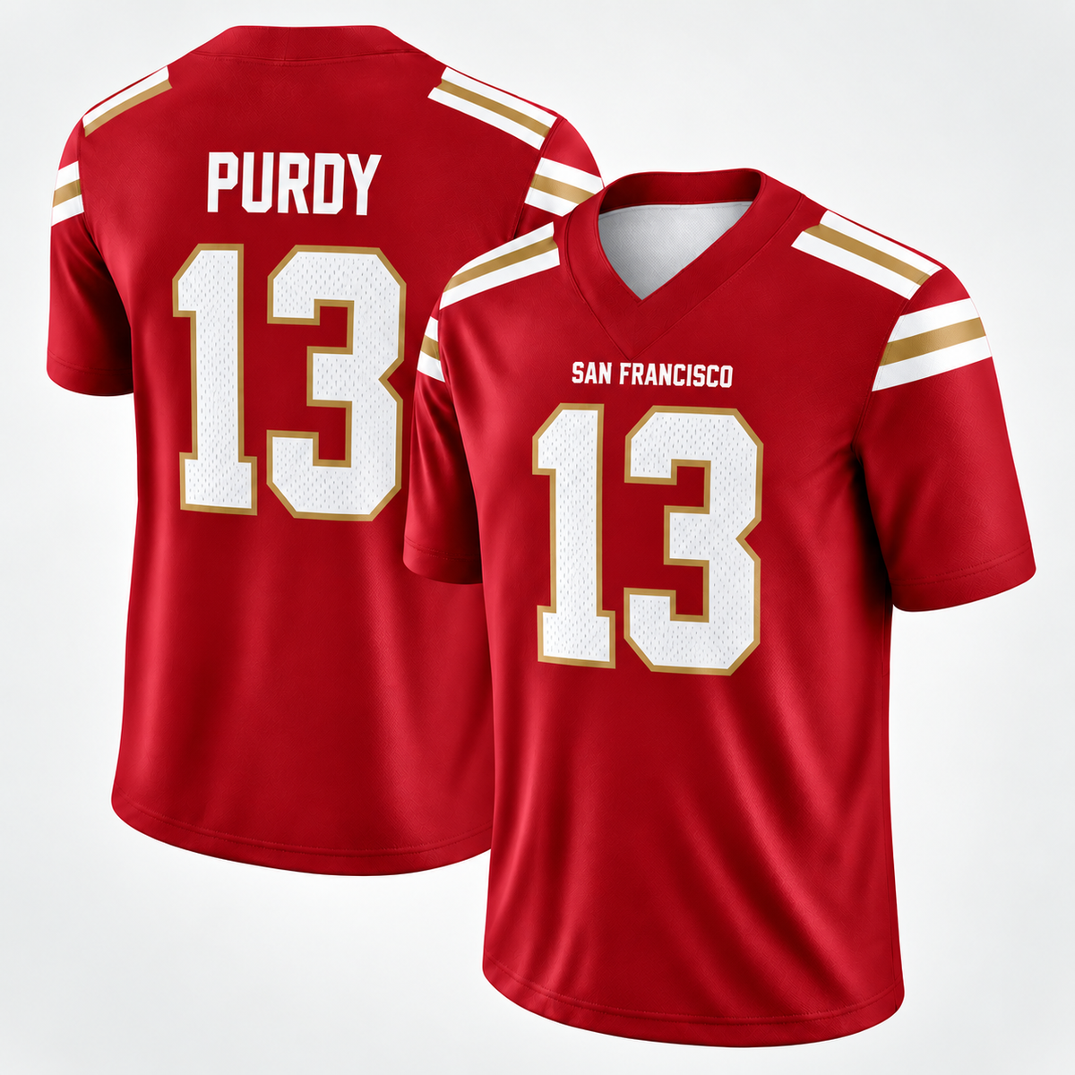 Brock Purdy 13 All Over Print 3D Vintage Jersey, 49ers Game Day Shirt, Game Day Fan Gift Unisex Game Day Gift, Merch Outfit, Fan Gift, Football Gift, Retro Football Merch, Men’s Football Jersey, Women’s Football Jersey, Sunday Football Shirt