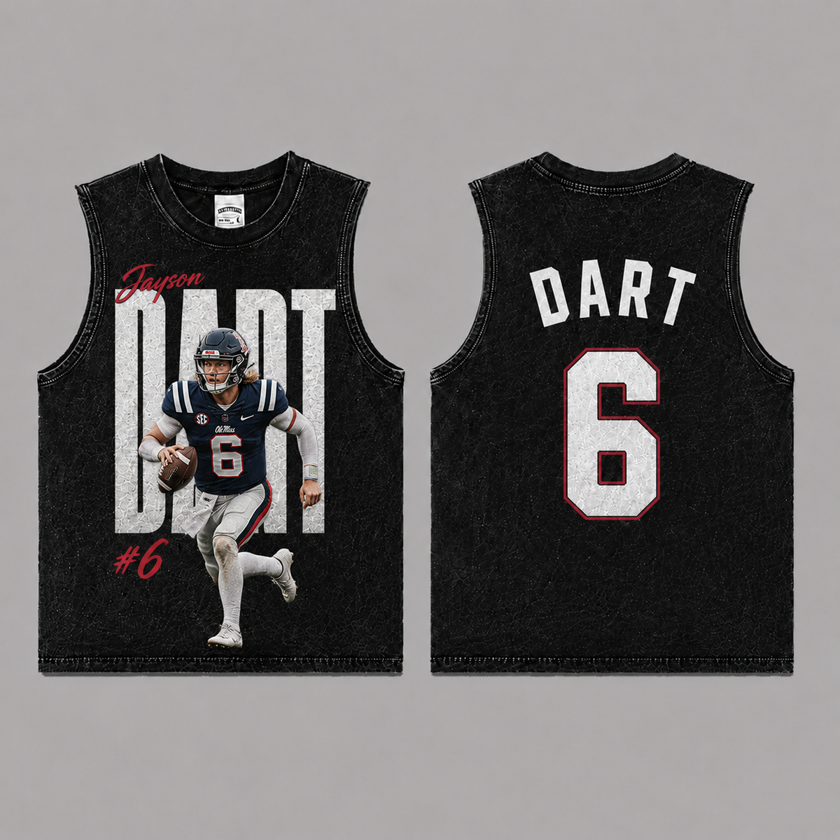 Ver 2 Jaxson Dart 06 Vintage Washed T-Shirt, Football Graphic Tee, New York Giants Game Day Shirt, NFL Fan Gift, Vintage Washed Shirt, Washed Graphic Tee, Acid Wash T-Shirt, Game Day Shirt, Football Fan Gift